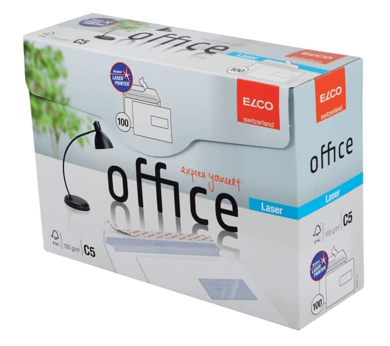 Elco Office Enveloppen Met Venster C5 229 (B) x 162 (H) mm Kleefstrip Wit 100 g/m² 100 Stuks