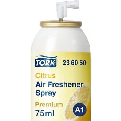 Aérosol désodorisant Tork Citron A1, fixation flexible, 12 sprays, 236050
