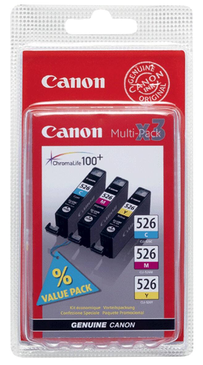 Cartouche jet d'encre Canon D'origine CLI-526 Cyan, magenta, jaune 3 Unités