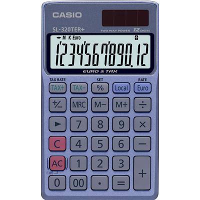 Calculatrice de poche Casio SL-320TER+ 12 chiffres Bleu