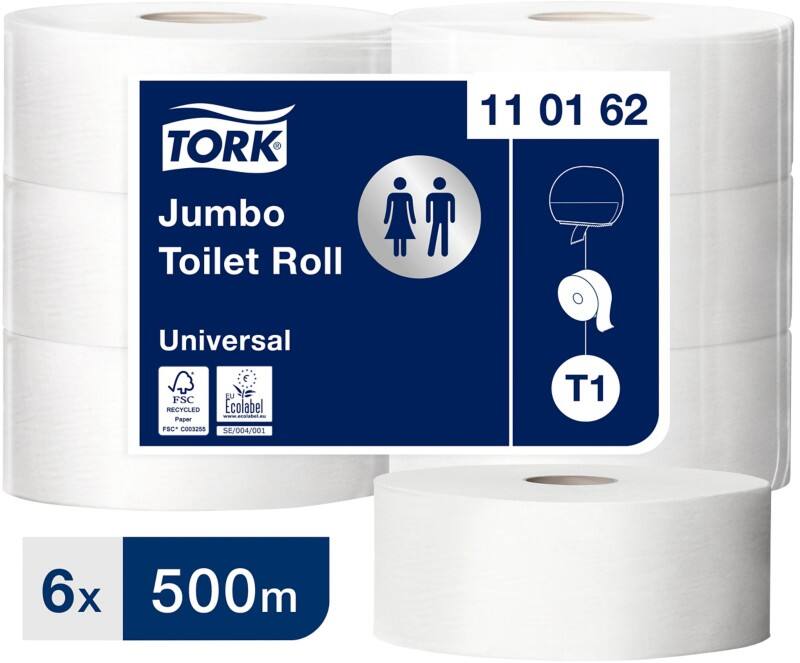 Papier toilette Tork T1 Universal 1 épaisseur 110162 6 Rouleaux de 2 500 Feuilles