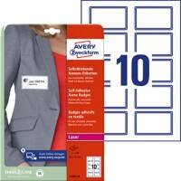 Badge Avery Stick&Lift L4787-20 adhésif A4 Blanc, bleu 80 x 50 mm 20 Feuilles de 10 Étiquettes