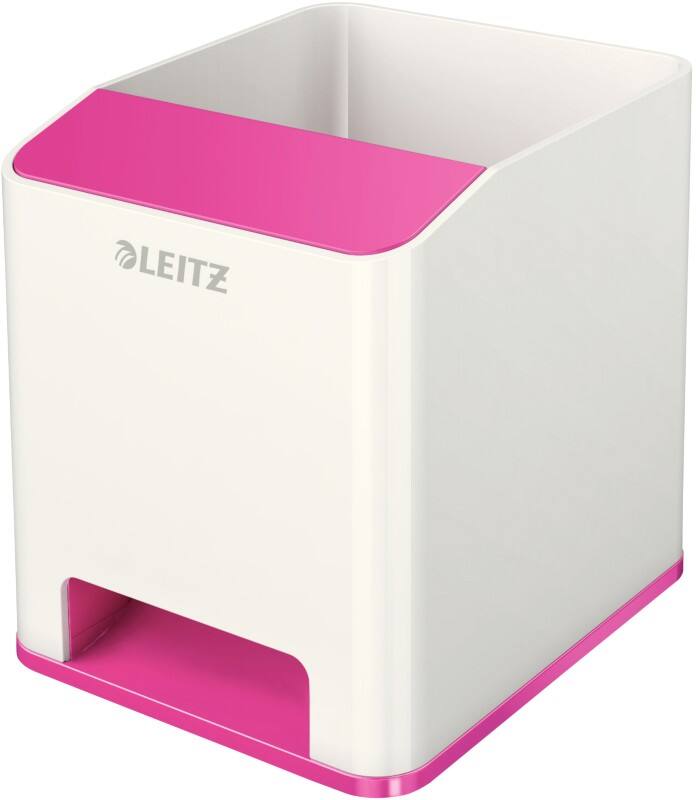 Leitz WOW Sound Pennenbakje Duokleur Wit, Roze 9 x 10 x 10,1 cm