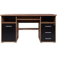 GERMANIA bureau 0484 donkerbruin, zwart, walnoot 144 x 70 x 75 cm