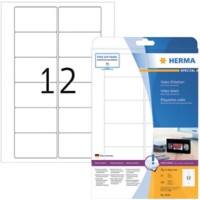 Étiquettes CD/DVD HERMA 5070 adhésif A4 Blanc 78.7 x 46.6 mm 25 Feuilles de 12 Étiquettes