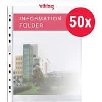 Pochettes perforées Viking Recycled A4 Transparent 80 microns PP (Polypropylène) Ouverture au-dessus 11 Perforations 5306733 50 unités