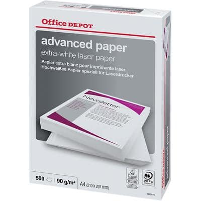 Jaar Diplomaat concert Office Depot Advanced Papier voor Laser printers A4 90 gram Wit 500 vellen  | Viking Direct BE