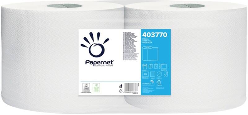 Papernet Special  Poetspapier Rol Wit 2-laags 240 m 403770 2 Stuks à 816 Vellen