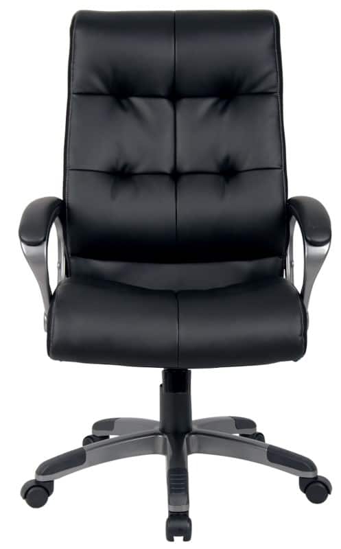 Fauteuil de direction Viking Realspace Mécanisme d’inclinaison Cuir reconstitué Accoudoirs fixes Siège réglable en hauteur Noir 110 kg Maine 670 x 705 mm
