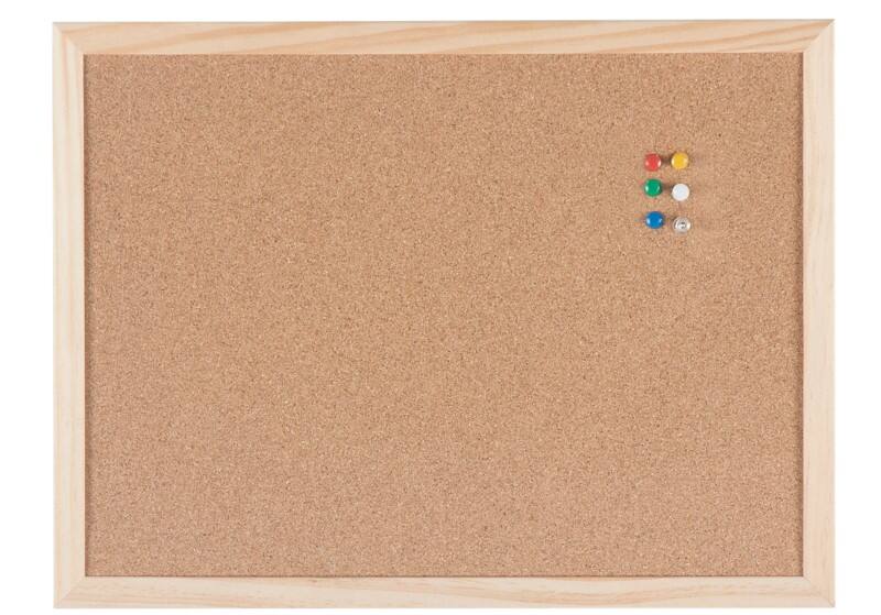 Viking Kurk Prikbord Niet magnetisch Wandmontage 40 (B) x 1,4 (D) x 30 (H) cm Hout Bruin