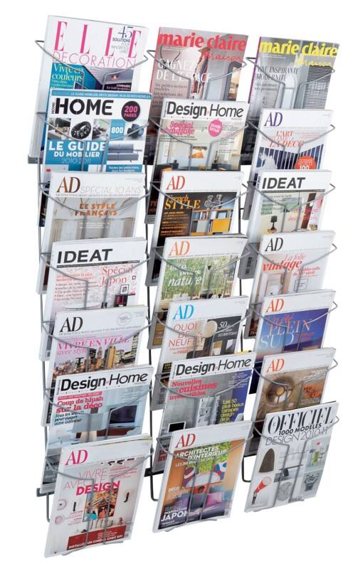 Présentoir mural A4 Alba Argenté DDFIL21M 78 x 13 x 112 cm DDFIL21M