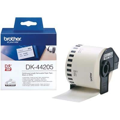 Brother DK-44205 Authentiek Continue Papiertape Verwijderbaar Zelfklevend Zwart op wit 62 mm x 30.5m