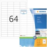 HERMA Etiketten 4271 Klevend A4 Wit 48,3 x 16,9 mm  100 Vellen à 64 Etiketten