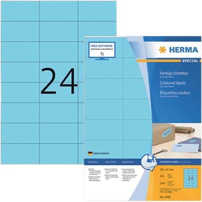 HERMA Etiketten SuperPrint 4408 Blauw Rechthoekig 2400 Etiketten per pak