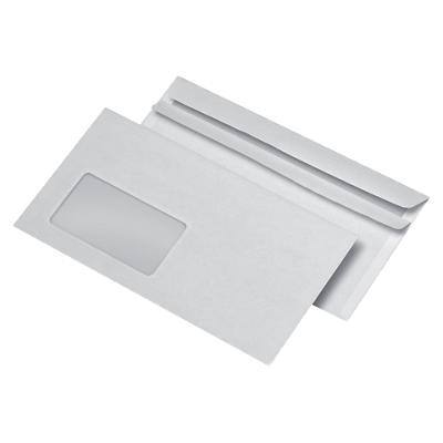 Enveloppes Sans marque Avec fenêtre DL 220 (l) x 110 (h) mm Autocollante Blanc 70 g/m² 1 000 Unités