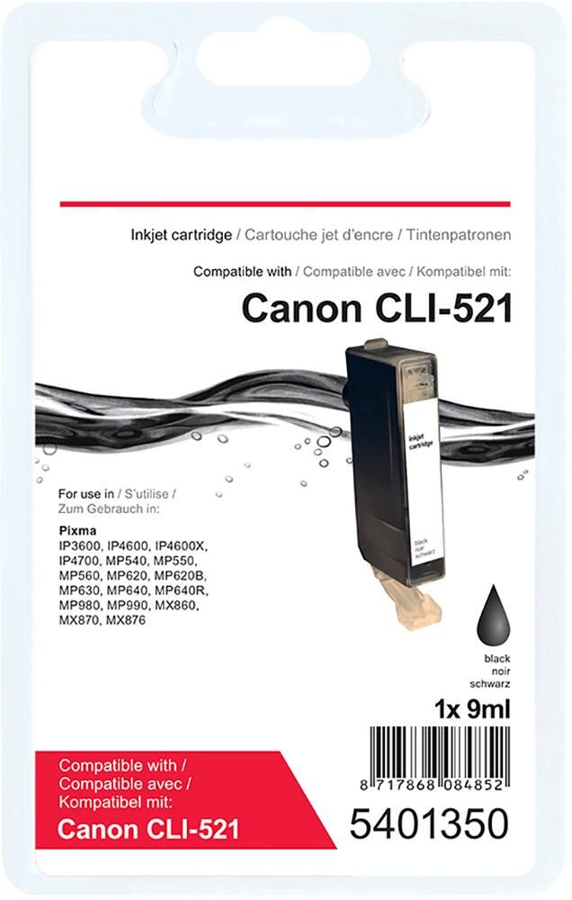 Office Depot Compatibel Canon CLI-521BK Inktcartridge Zwart