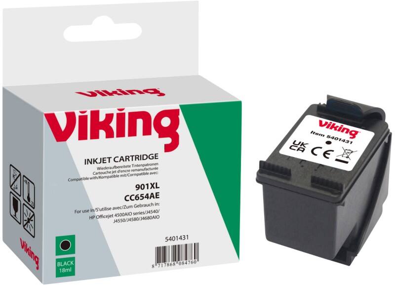 Viking 901XL compatibele HP inktcartridge CC654A zwart