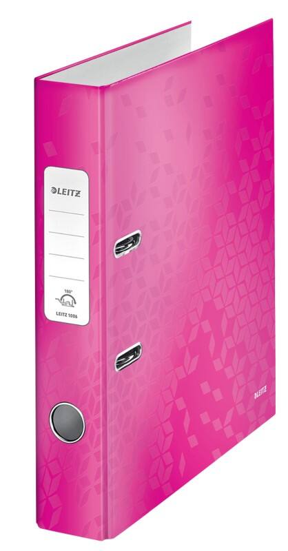 Leitz 180° WOW Smal Classeur A4 50 mm Roze 2 Ringen 1006 Gelamineerd karton Staand