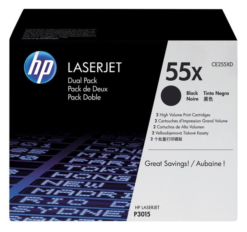 HP 55X originele tonercartridge CE255XD zwart duopak 2 stuks
