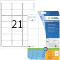 HERMA Etiketten 5029 Klevend A4 Wit 63,5 x 38,1 mm  25 Vellen à 21 Etiketten