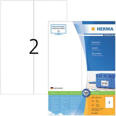 Étiquettes HERMA Premium Blanc 105 x 297 mm 100 Feuilles 4658