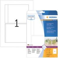 Étiquettes CD/DVD HERMA 5036 non adhésif A4 Blanc 151 x 118 mm 25 Feuilles de 1 Étiquettes