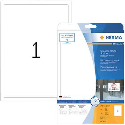 HERMA Multifunctionele etiketten 8334 Wit 190 x 275 mm 25 Vellen à 1 Etiketten