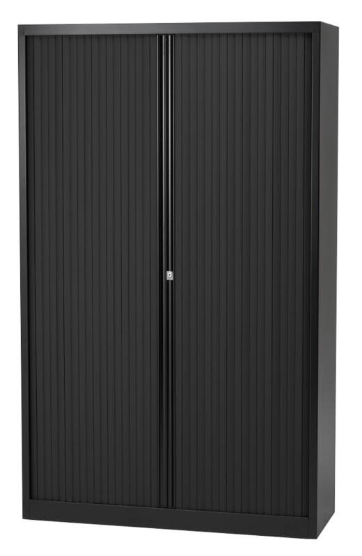 Armoire à portes coulissantes Bisley Acier, Métal 4 Étagères Verrouillable 1000 x 430 x 1980 mm Noir