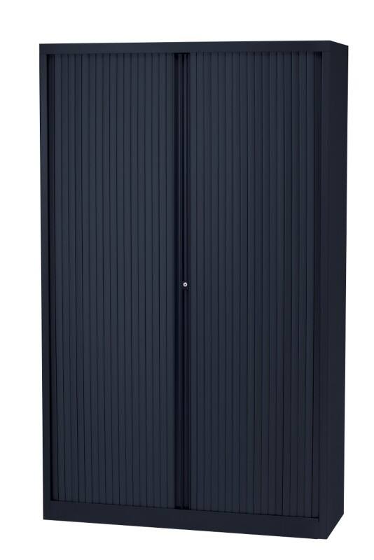 Armoire à portes coulissantes Bisley Acier, Métal 4 Étagères Verrouillable 1000 x 430 x 1980 mm Gris foncé