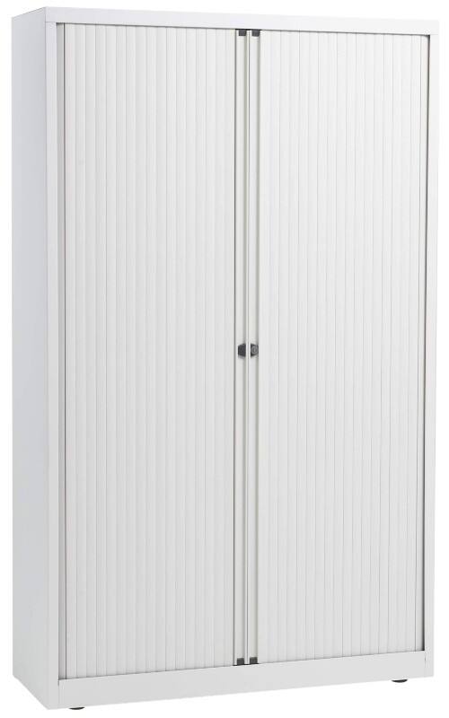 Armoire à portes coulissantes Bisley Acier, Métal 4 Étagères Verrouillable 1000 x 430 x 1980 mm Blanc