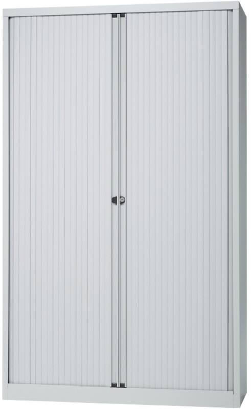 Armoire à portes coulissantes Bisley Acier 4 Étagères Verrouillable 1200 x 430 x 1980 mm Gris clair