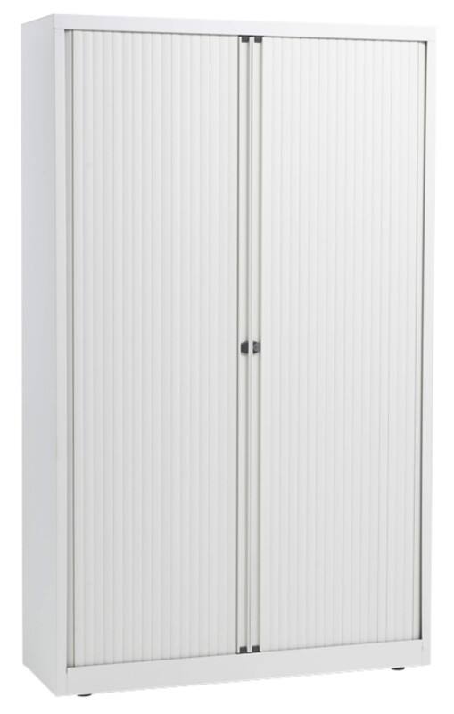 Armoire à portes coulissantes Bisley Acier 4 Étagères Verrouillable 1200 x 430 x 1980 mm Blanc