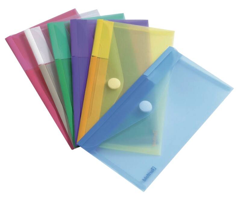 Djois Color Collection Map 510279 Klittenbandsluiting PP (Polypropeen) Staand en Liggend 13,5 (B) x 25 (H) cm Kleurenassortiment 6 Stuks