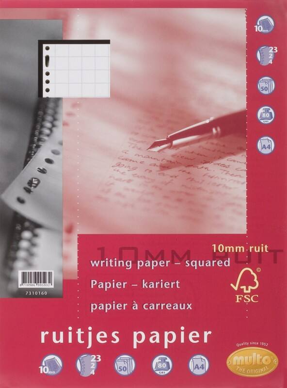 Bloc-notes Multo A4 Quadrillé Blanc Perforé 100 Pages 50 Unités de 50 Feuilles