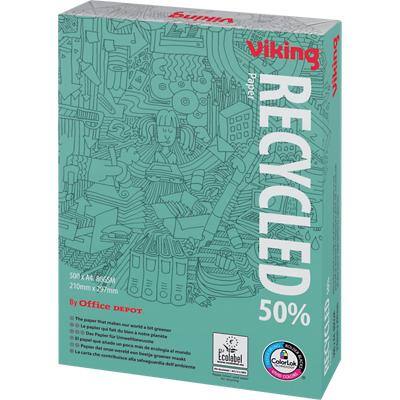 Viking A4 Print-/ kopieerpapier FSC®gecertificeerd, EU Eco label, Recycled 50% 80 g/m² Glad Wit 500 Vellen