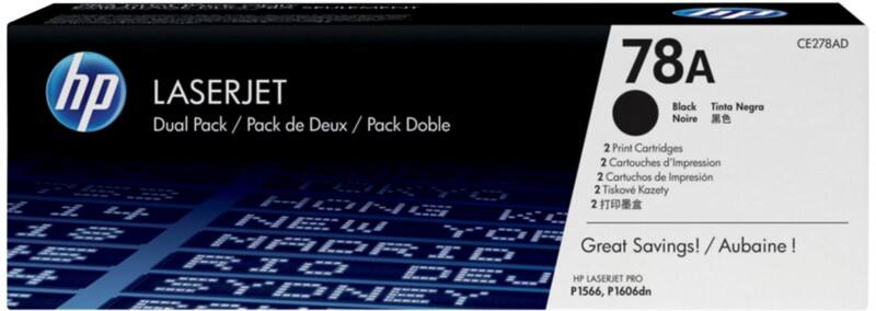 Toner HP 78A D'origine CE278AD Noir Duopack 2 Unités