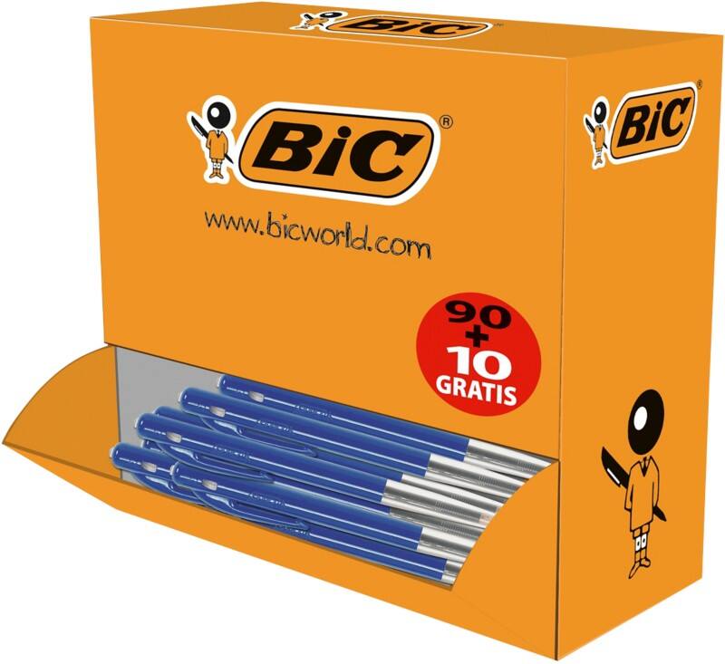 Stylo-bille BIC M10 Original Rétractable Bleu 0,4 mm Moyen Bille 100 Unités