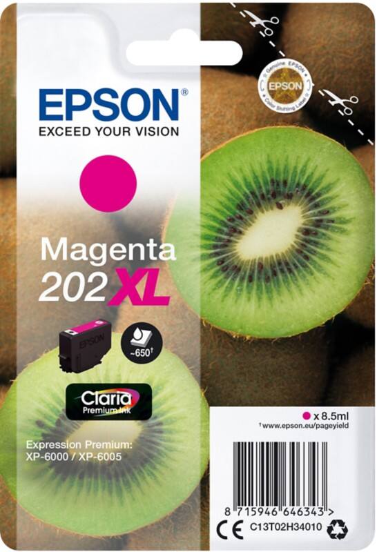 Cartouche jet d'encre Epson 202XL D'origine C13T02H34010 Magenta