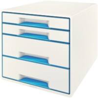 Leitz WOW Cube Ladenkastje Duokleur met 4 laden A4 Wit, Blauw 28,7 x 27 x 36,3 cm