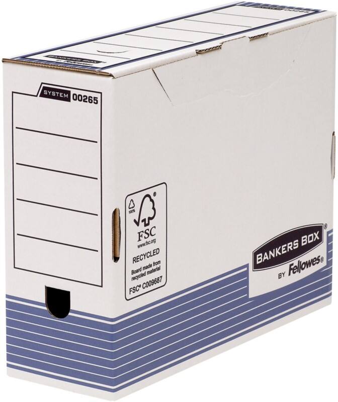 Boîte à archives Bankers Box Carton BANKERS BOX Blanc, bleu 10 Unités