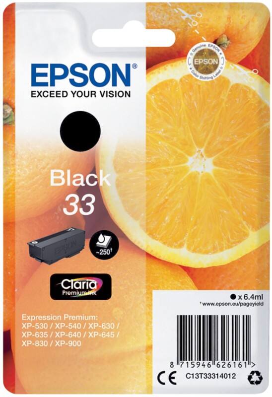 Cartouche jet d'encre Epson 33 D'origine C13T33314012 Noir