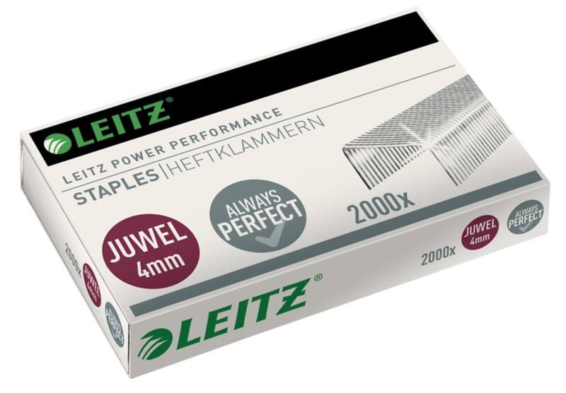 Leitz JUWEL Nietjes 4 mm 56400000 Gegalvaniseerd staal Zilver 2000 Nietjes
