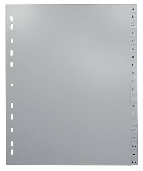 Viking A - Z Alfabetische tabbladen A4+ Grijs 20 tabs PP (Polypropeen) 11 Gaten 400195030