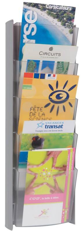 Porte-brochures A5 Alba Montage mural Gris DDPROMM M 22,3 x 8,6 x 56,5 cm