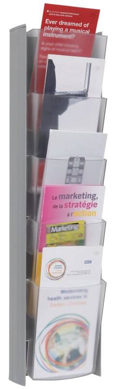 Porte-brochures DL Alba Montage mural Argenté DDPROPM M 17,3 x 8,6 x 56,5 cm DDPROPMM