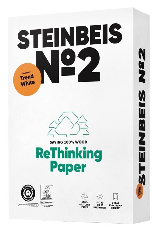 Steinbeis Trend No. 2 A4 Kopieerpapier 100% Recycled 80 g/m² Mat Wit 500 Vellen