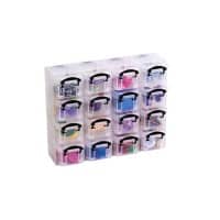 Really Useful Boxes Opbergbox 16org 0,14 L Zwart, Transparant Plastic 28 x 6,5 x 22,4 cm 16 Stuks