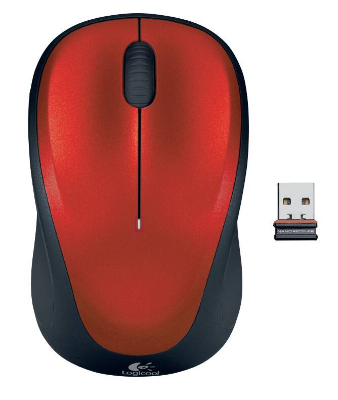Souris sans fil Logitech M235 Sans fil Rouge Adapté pour les gauchers