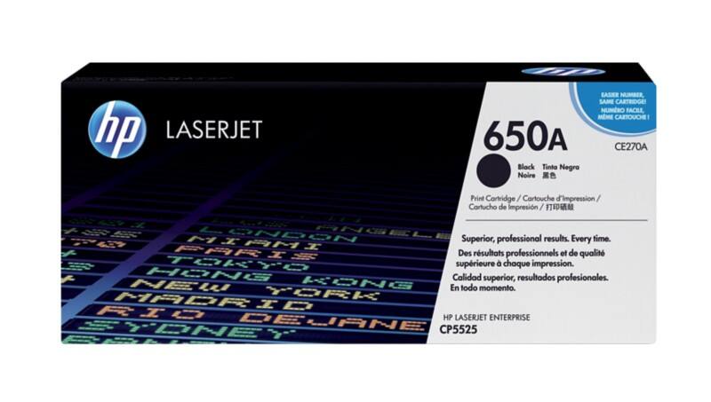 Toner HP 650A D'origine CE270A Noir
