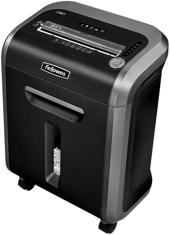 Destructeur de documents Fellowes Powershred 15 Feuilles Coupe croisée Niveau de sécurité P-4, O-3, T-4 23 L 79Ci